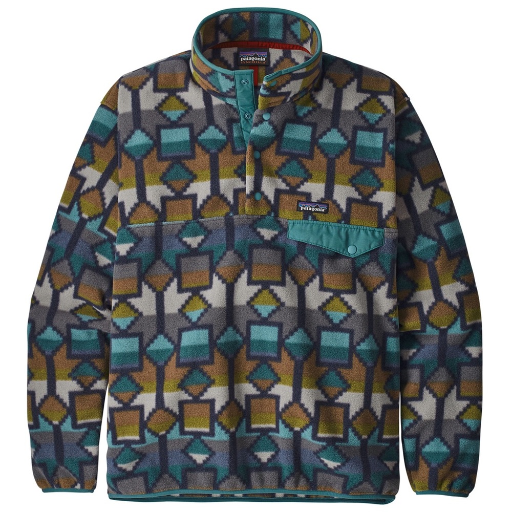 patagonia fleece synchilla pullover, patterned, size small, perfect condition